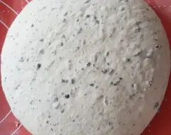 Step <p>Volcar la masa en el tapete enharinado y darle forma de bola, tapar con un paño limpio y dejar reposar la masa evitando corrientes de aire. </p> illustration